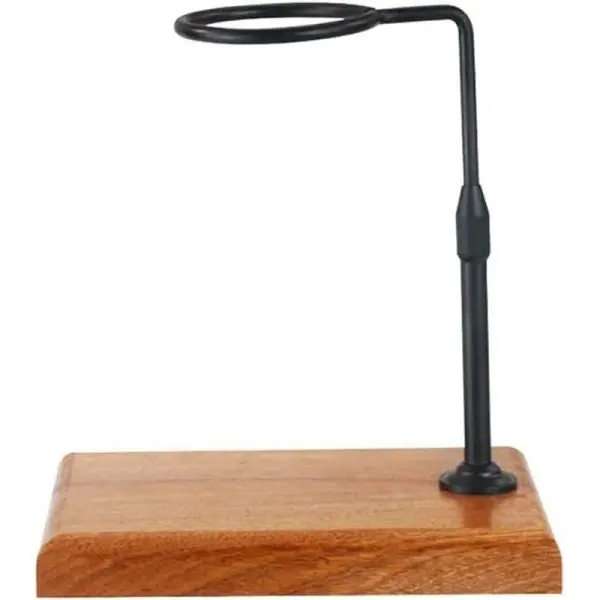 Soporte Base Madera Natural Goteo de Cafe Metalico Negro