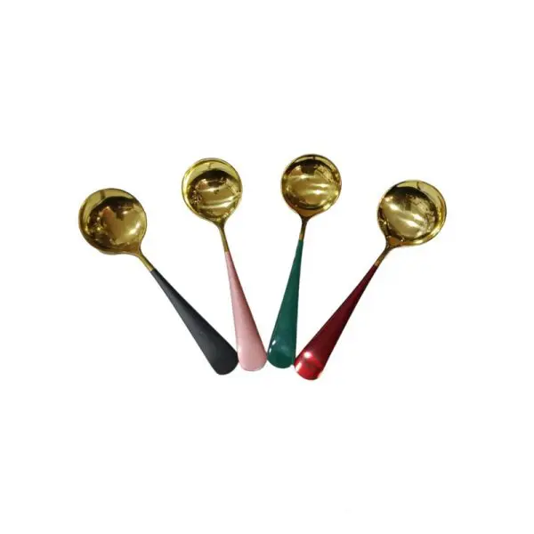 Cuchara de Catacion Dorada Liviana Mango Colores Surtidos