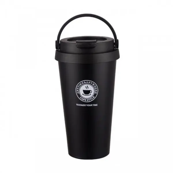 Mug Viajero Con Manija Negro 16 Onzas