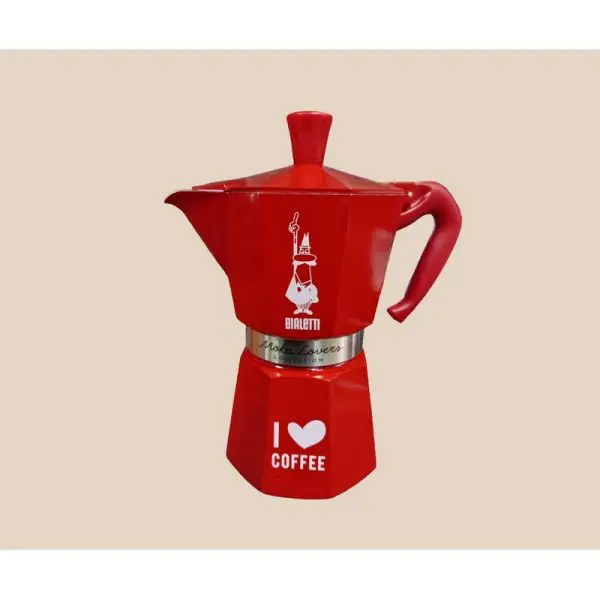 Moka Bialetti I love coffe roja 6 Tazas