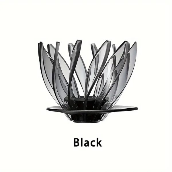 Portafiltro Acrilico V60 Flor De Loto Negro