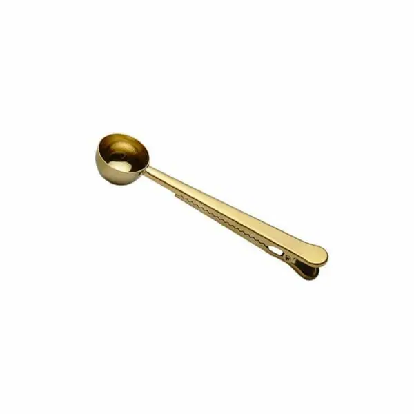 Cuchara medidora café 9 gr clip dorada